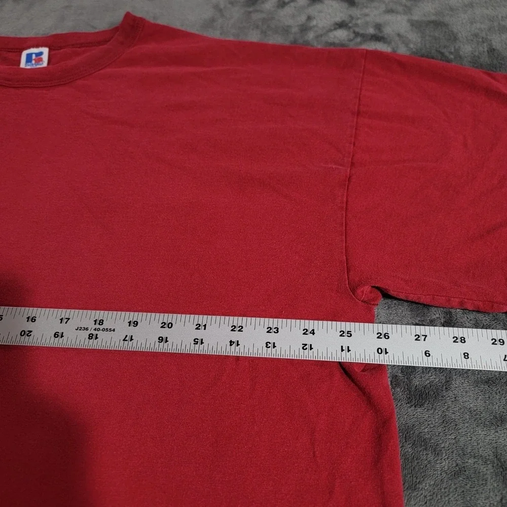 Vintage Russell Athletic Shirt Men XXL Red Blank Tee Made USA Single Stitch 90s